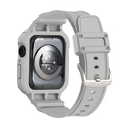 For Apple Watch Series 10 46mm Armor TPU Case Integrated Watch Band(Light Grey)