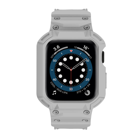 For Apple Watch Series 10 46mm Armor TPU Case Integrated Watch Band(Light Grey)