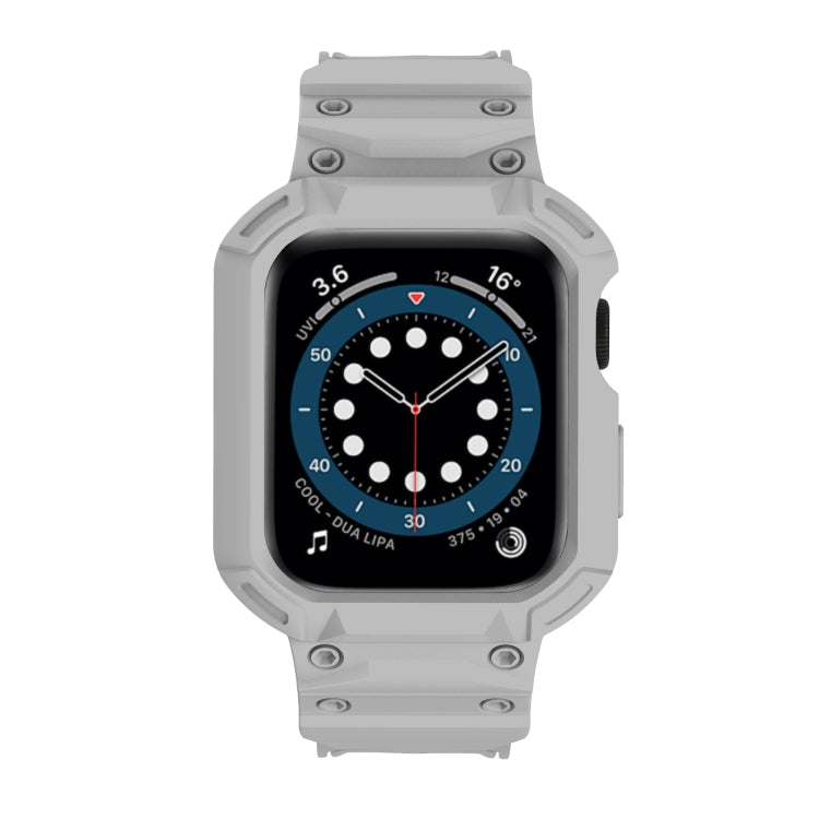 For Apple Watch Series 10 46mm Armor TPU Case Integrated Watch Band(Light Grey)