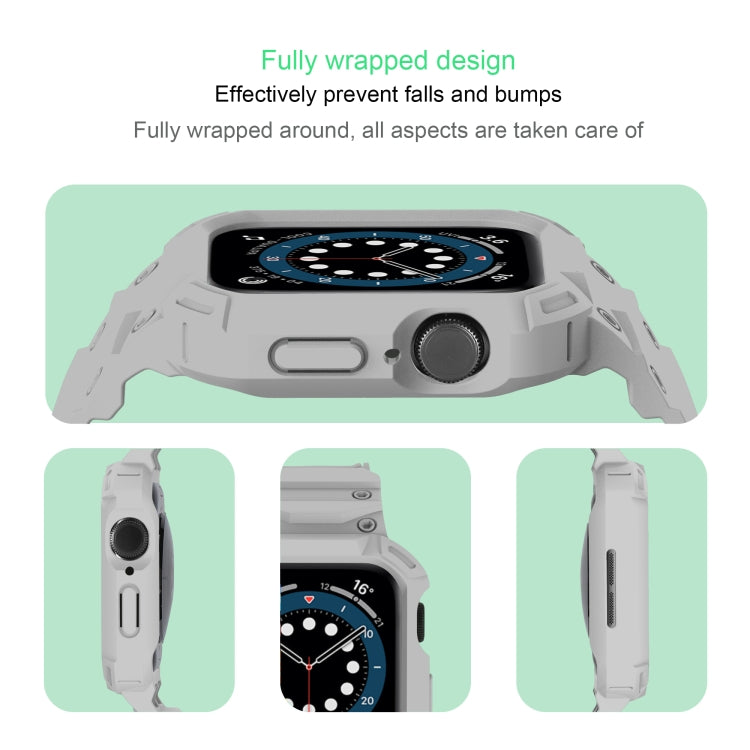 For Apple Watch Series 10 46mm Armor TPU Case Integrated Watch Band(Light Grey)