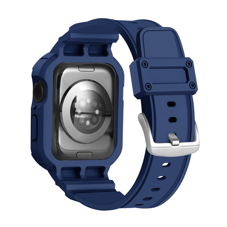 For Apple Watch Series 10 46mm Armor TPU Case Integrated Watch Band(Midnight Blue)
