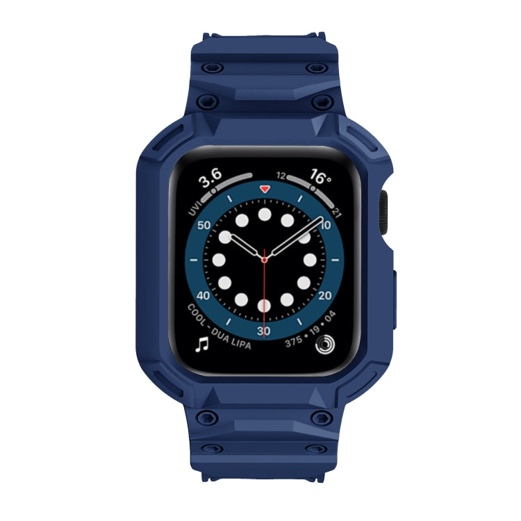 For Apple Watch Series 10 46mm Armor TPU Case Integrated Watch Band(Midnight Blue)