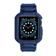 For Apple Watch Series 10 46mm Armor TPU Case Integrated Watch Band(Midnight Blue)