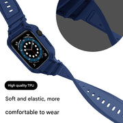For Apple Watch Series 10 46mm Armor TPU Case Integrated Watch Band(Midnight Blue)