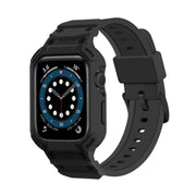 For Apple Watch Series 10 42mm Armor TPU Case Integrated Watch Band(Black)
