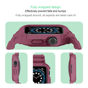 For Apple Watch Series 10 42mm Armor TPU Case Integrated Watch Band(Plum Color)