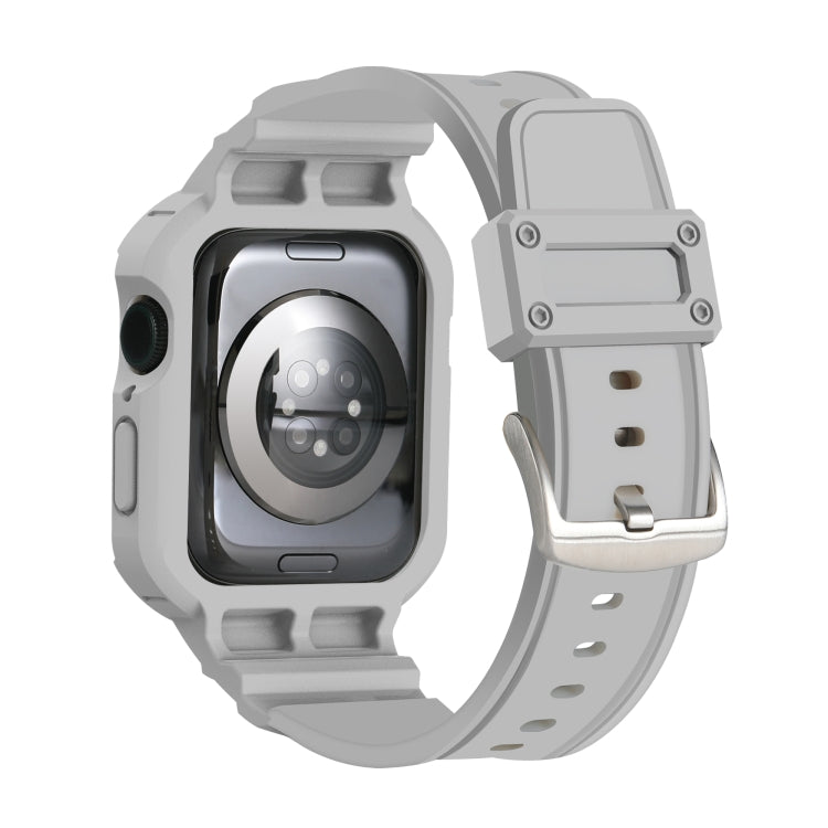 For Apple Watch Series 10 42mm Armor TPU Case Integrated Watch Band(Light Grey)