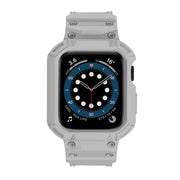 For Apple Watch Series 10 42mm Armor TPU Case Integrated Watch Band(Light Grey)