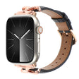 For Apple Watch 46mm / 49mm / 45mm / 44mm X-shaped Buckle Genuine Leather Watch Band(Black) - Watch Bands by PMC TechLife | Online Shopping South Africa | PMC TechLife | Buy Now Pay Later Mobicred