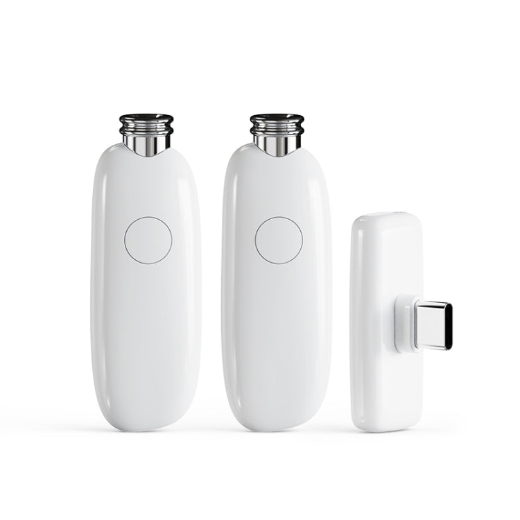FUNSNAP M2 1 TX + 2 RX Digital Noise Reduction Wireless Microphone Mic Tok, Version:Type-C(White)