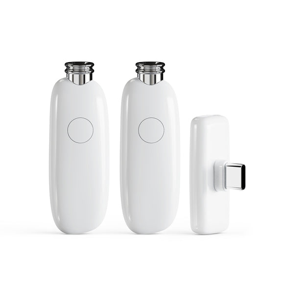 FUNSNAP M2 1 TX + 2 RX Digital Noise Reduction Wireless Microphone Mic Tok, Version:Type-C(White)