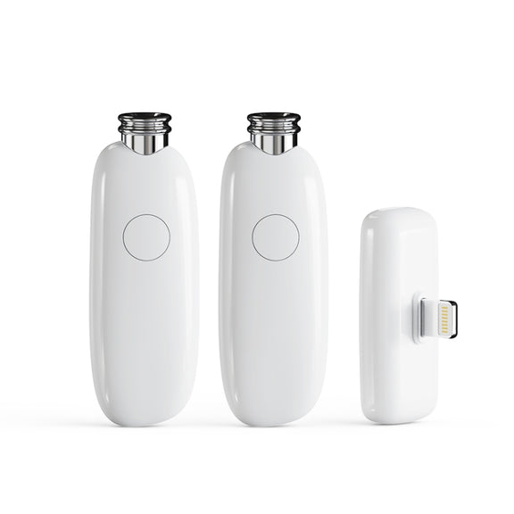 FUNSNAP M2 1 TX + 2 RX Digital Noise Reduction Wireless Microphone Mic Tok, Version:8 Pin(White)