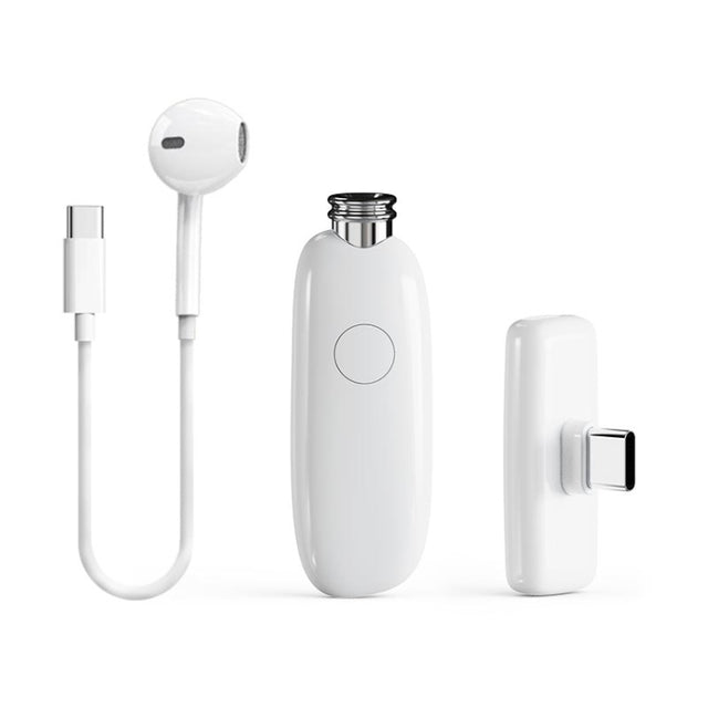 FUNSNAP M3 Digital Audio Wireless Microphone Mic Tok with Monitoring Earphones, Version:Type-C(White)