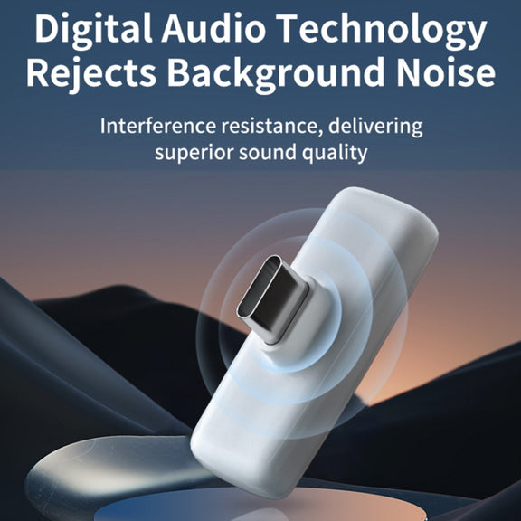 FUNSNAP M3 Digital Audio Wireless Microphone Mic Tok with Monitoring Earphones, Version:Type-C(White)