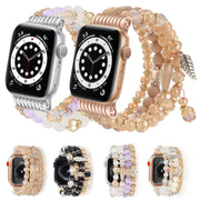 For Apple Watch 46mm / 49mm / 45mm / 44mm Tassel Beaded Chain Watch Band(Rose Gold)