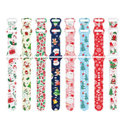 For Apple Watch 42mm / 41mm / 40mm / 38mm Christmas Pattern Silicone Watch Band(Christmas Gift White)