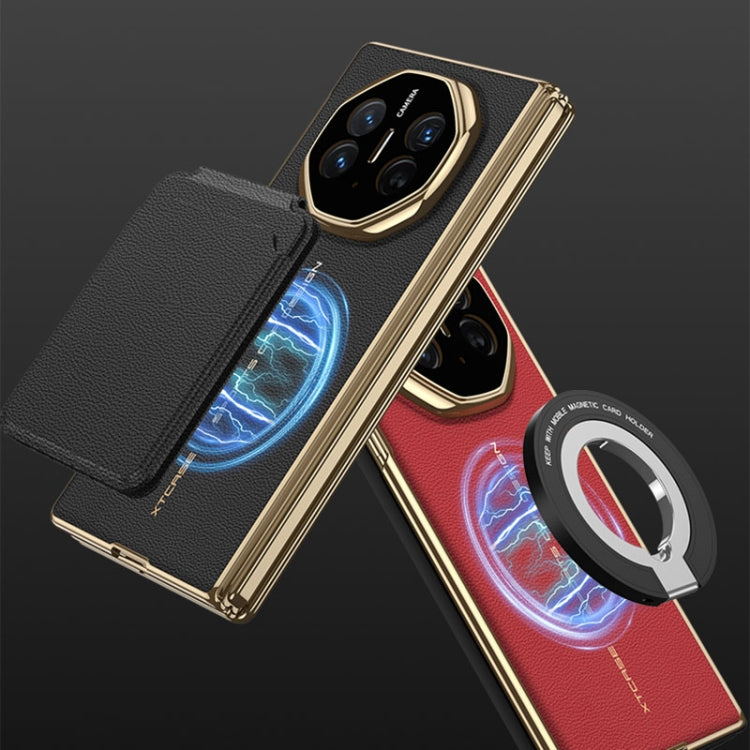 For Huawei Mate XT Ultimate Design GKK Phantom Leather MagSafe Frame Phone Case(Balck)