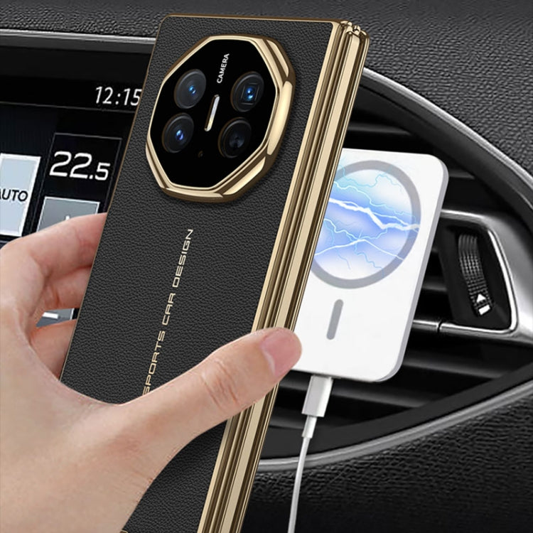 For Huawei Mate XT Ultimate Design GKK Phantom Leather MagSafe Frame Phone Case(Balck)