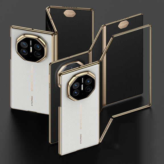 For Huawei Mate XT Ultimate Design GKK Phantom Leather MagSafe Frame Phone Case(White)