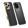 For iPhone 16 Pro GKK Plated Plain Leather Shockproof Phone Case(Black) - iPhone 16 Pro Cases by GKK | Online Shopping South Africa | PMC Jewellery | Buy Now Pay Later Mobicred