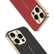 For iPhone 16 Pro GKK Plated Plain Leather Shockproof Phone Case(Red)