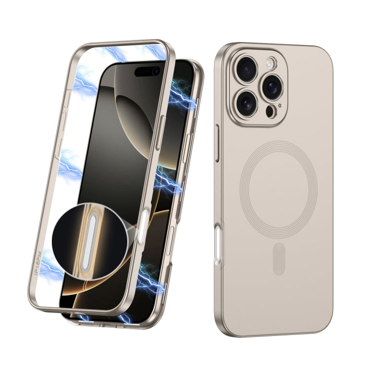 For iPhone 16 Pro Max GKK MagSafe Full Coverage Phone Case(Titanium Gray)