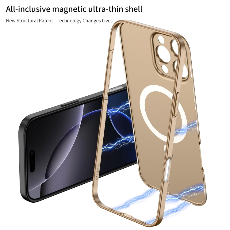 For iPhone 16 Plus GKK MagSafe Full Coverage Phone Case(Gold)