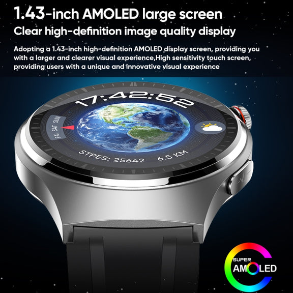 MT200 1.43 inch AMOLED IP67 Steel Band Smart Call Watch, Support ECG(Silver)