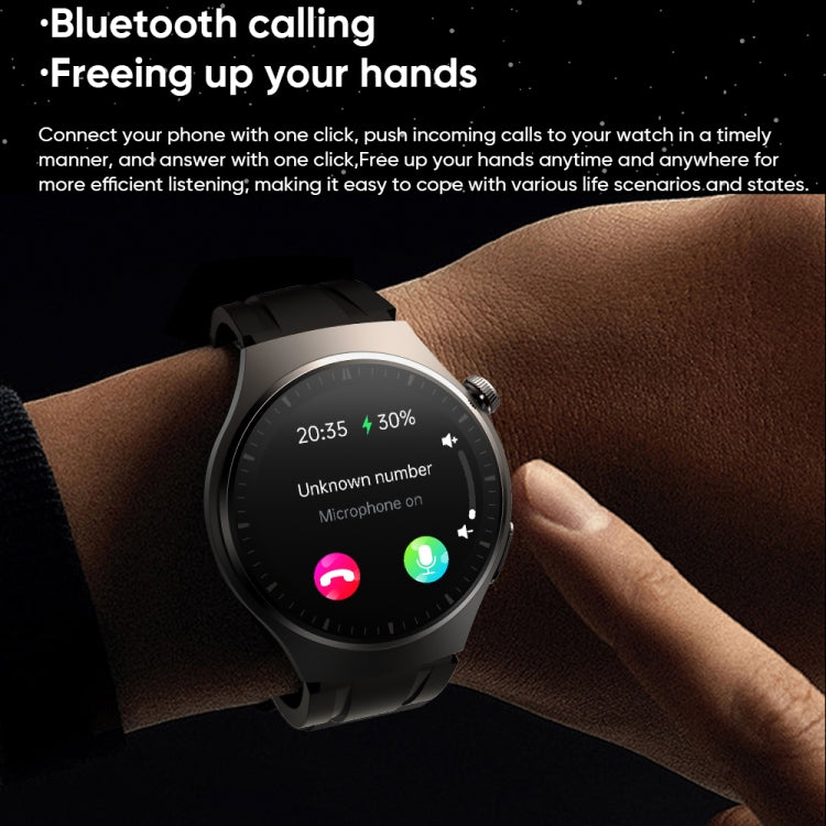 MT200 1.43 inch AMOLED IP67 Steel Band Smart Call Watch, Support ECG(Silver)