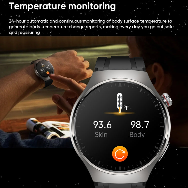MT200 1.43 inch AMOLED IP67 Steel Band Smart Call Watch, Support ECG(Silver)