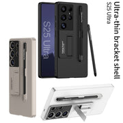 For Samsung Galaxy S25+ 5G GKK Ultra-thin Holder Phone Case with Pen Slots & Stylus Pen(Green)