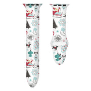 For Apple Watch 46mm / 49mm / 45mm / 44mm Christmas Pattern Silicone Watch Band(Santa Claus)