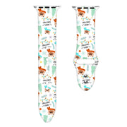 For Apple Watch 46mm / 49mm / 45mm / 44mm Christmas Pattern Silicone Watch Band(Happy Bear)
