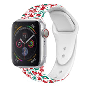 For Apple Watch 42mm / 41mm / 40mm / 38mm Christmas Pattern Silicone Watch Band(Childlike Christmas 1)