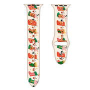 For Apple Watch 42mm / 41mm / 40mm / 38mm Christmas Pattern Silicone Watch Band(Christmas Socks)