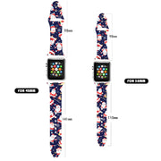 For Apple Watch 46mm / 49mm / 45mm / 44mm Christmas Pattern Silicone Watch Band(Black Deer)