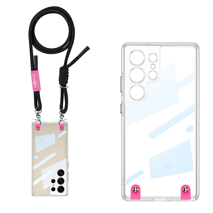 For Samsung Galaxy S25 Ultra 5G GKK Space Series Full Coverage Phone Case with Crossbody Rope(Black)