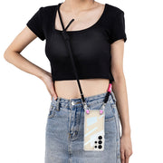 For Samsung Galaxy S25 Ultra 5G GKK Space Series Full Coverage Phone Case with Crossbody Rope(Black)