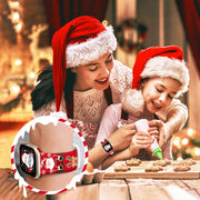 For Apple Watch 46mm / 49mm / 45mm / 44mm Christmas Pattern Butterfly Buckle Silicone Watch Band(Snowman Light Blue)