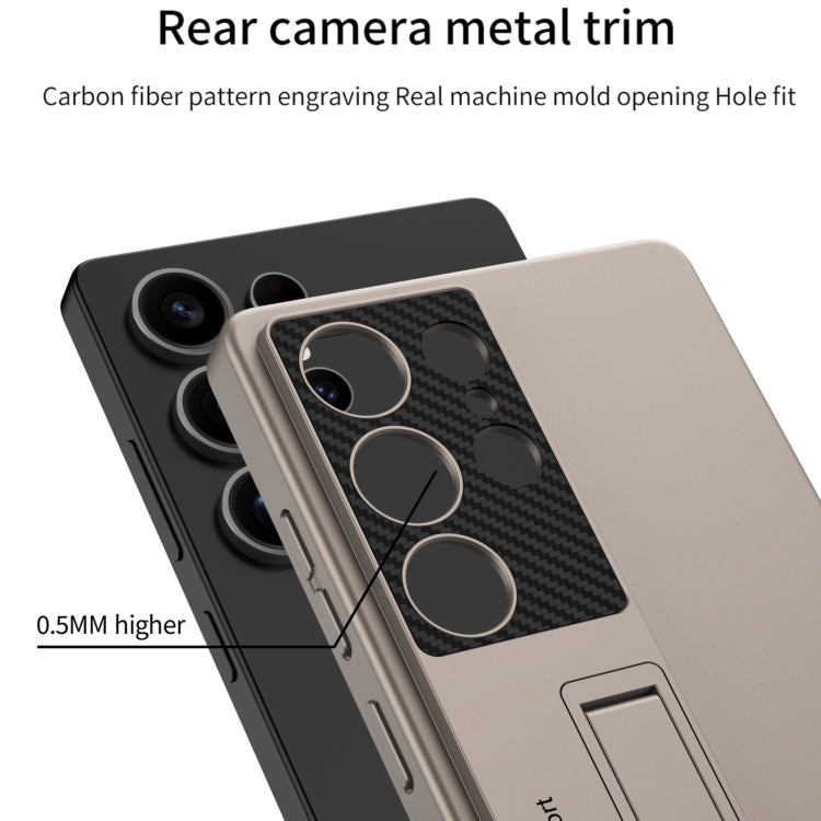 For Samsung Galaxy S25 Ultra 5G GKK Ultra-thin Shockproof Phone Case with Holder / Pen(Silver)