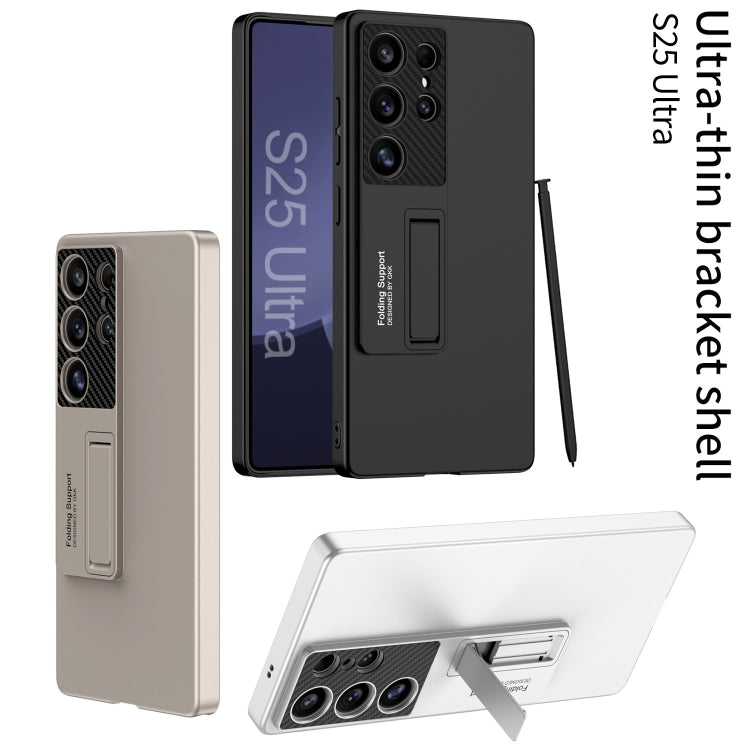 For Samsung Galaxy S25 Ultra 5G GKK Ultra-thin Shockproof Phone Case with Holder / Pen(Black)