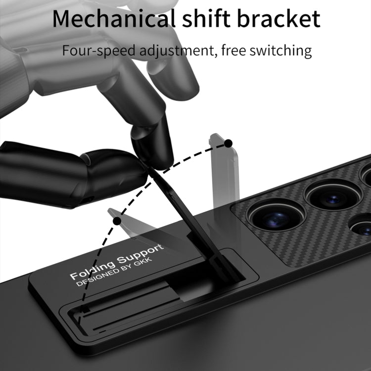 For Samsung Galaxy S25 Ultra 5G GKK Ultra-thin Shockproof Phone Case with Holder / Pen(Titanium Gray)