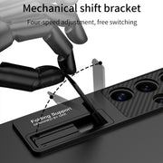 For Samsung Galaxy S25 Ultra 5G GKK Ultra-thin Shockproof Phone Case with Holder / Pen(Titanium Gray)