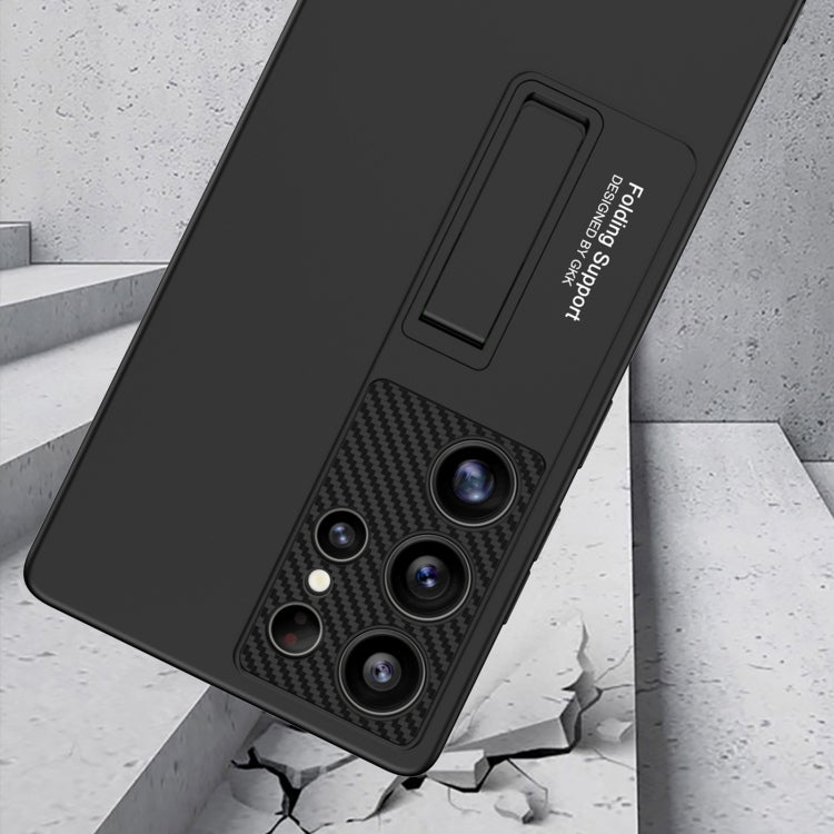 For Samsung Galaxy S25 Ultra 5G GKK Ultra-thin Shockproof Phone Case with Holder / Pen(Titanium Gray)