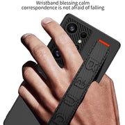 For Samsung Galaxy S25 Ultra 5G GKK Ultra-thin Wristband Shockproof Phone Case with Holder(Forest Green)