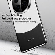 For Honor Magic6 Pro Panda 2 Plain Leather PC Phone Case(Black White)