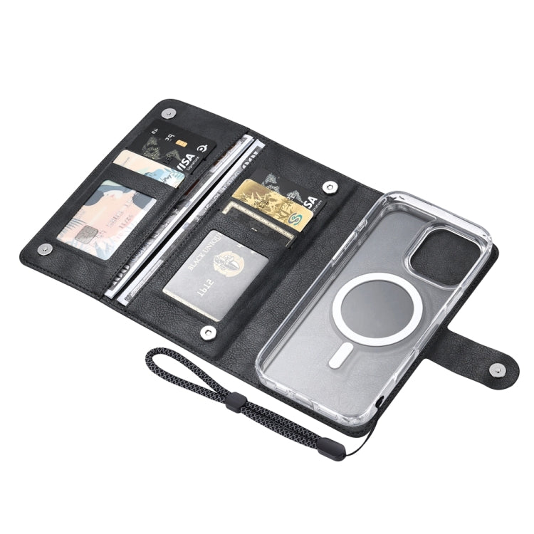 For iPhone 16 Plus ViLi GVS-C Series MagSafe Magnetic RFID Leather Flip Phone Case(Black)