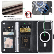For iPhone 16 Plus ViLi GVS-C Series MagSafe Magnetic RFID Leather Flip Phone Case(Black)
