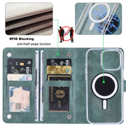 For iPhone 16 Plus ViLi GVS-C Series MagSafe Magnetic RFID Leather Flip Phone Case(Green)