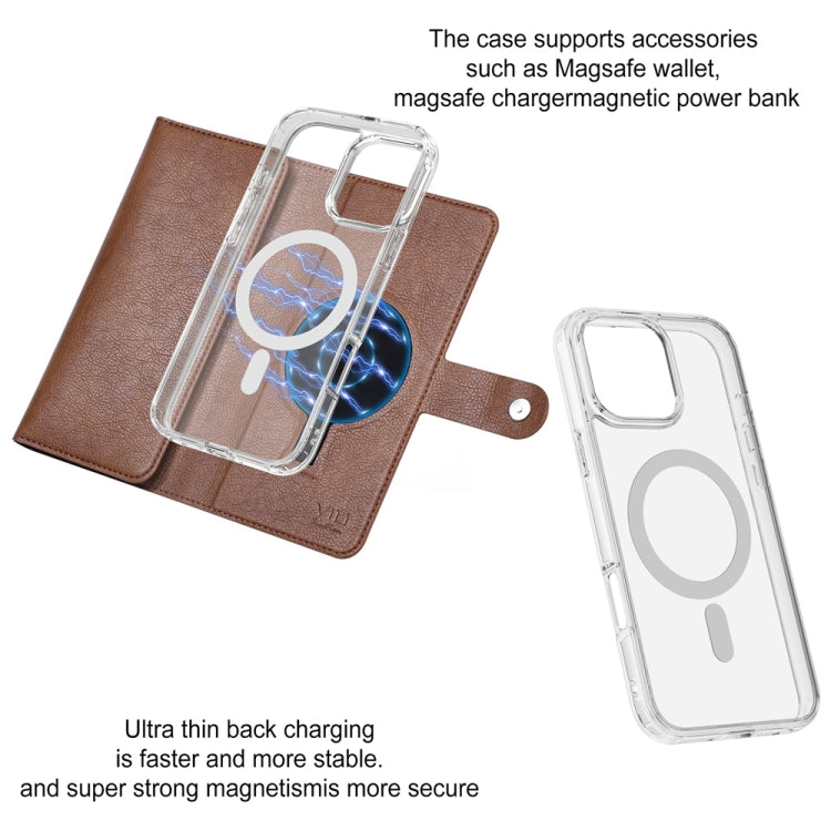 For iPhone 16 Plus ViLi GVS-C Series MagSafe Magnetic RFID Leather Flip Phone Case(Brown)